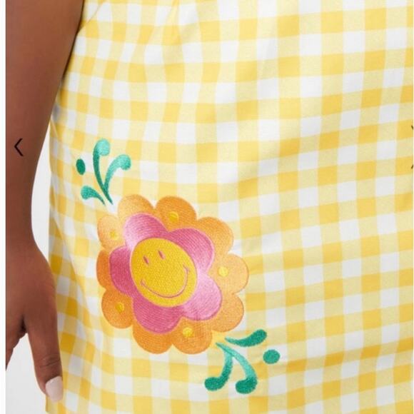 Smak Parlour Smiley Yellow Gingham Mini Dress 3X NWOT - Picture 3 of 4